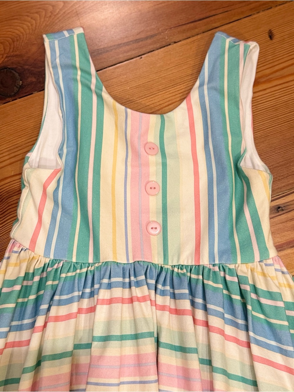 SweetHoney Girls Pastel Multi-Stripe Sleeveless Cotton Dress Size 10 - Picture 3 of 9